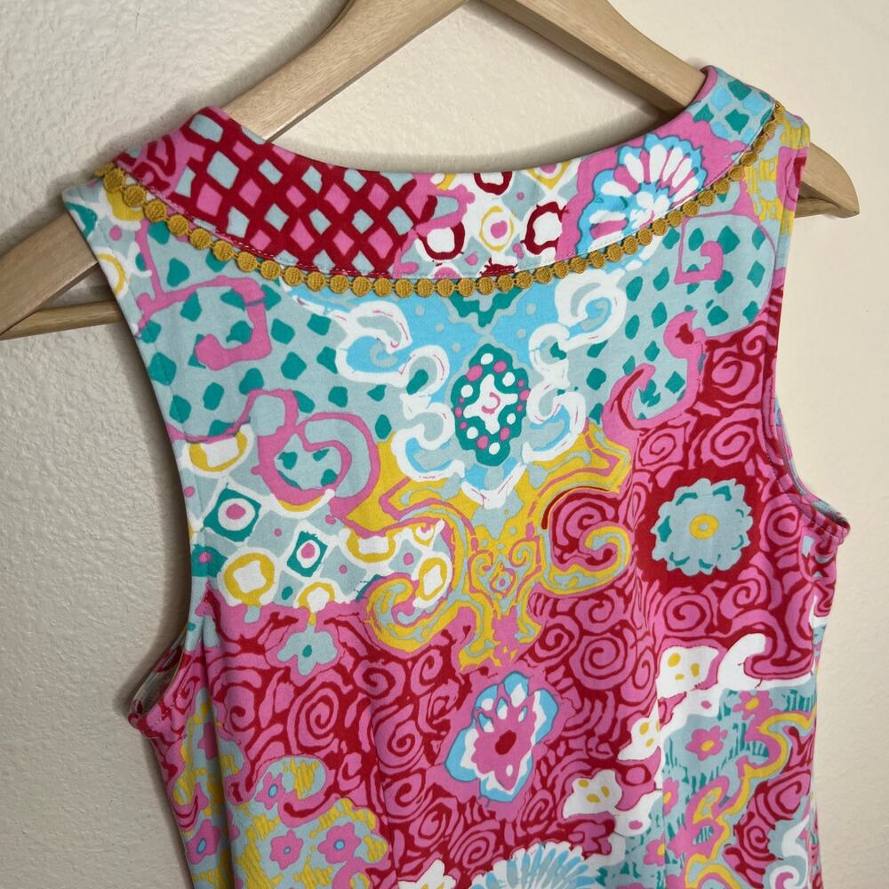 Talbots Bright Multicolored Medallion Interlock Paisley Cotton Sheath Dress S - Picture 6 of 10